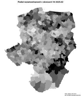 nezamestnanosť v okresoch V4 akt/podiel-nezamestnanosti-v4