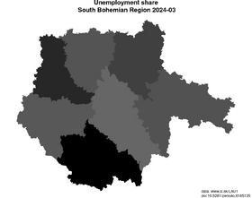 unemployment in South Bohemian Region akt/unemployment-share-CZ031-lau