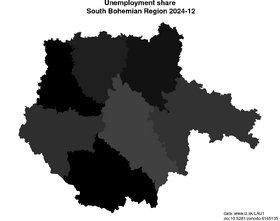 unemployment in South Bohemian Region akt/unemployment-share-CZ031-lau