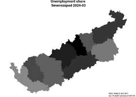 unemployment in Severozápad akt/unemployment-share-CZ04-lau