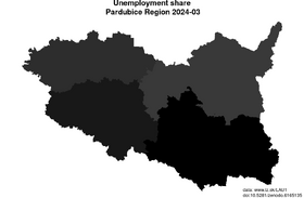 unemployment in Pardubice Region akt/unemployment-share-CZ053-lau