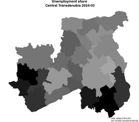 unemployment in Central Transdanubia akt/unemployment-share-HU21-lau
