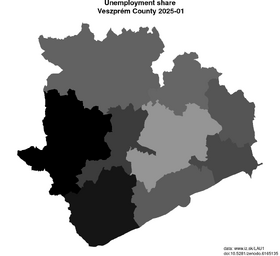 unemployment in Veszprém County akt/unemployment-share-HU213-lau