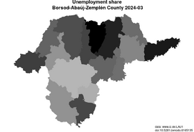 unemployment in Borsod-Abaúj-Zemplén County akt/unemployment-share-HU311-lau