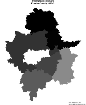 unemployment in Kraków County akt/unemployment-share-PL214-lau