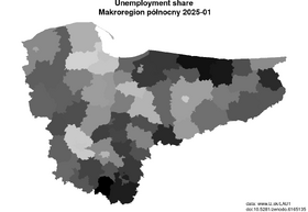 unemployment in Makroregion północny akt/unemployment-share-PL6-lau