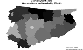 unemployment in Warmian-Masurian Voivodeship akt/unemployment-share-PL62-lau