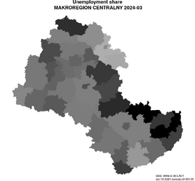 unemployment in MAKROREGION CENTRALNY akt/unemployment-share-PL7-lau