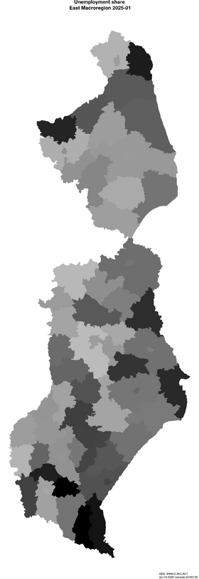 unemployment in MAKROREGION WSCHODNI akt/unemployment-share-PL8-lau