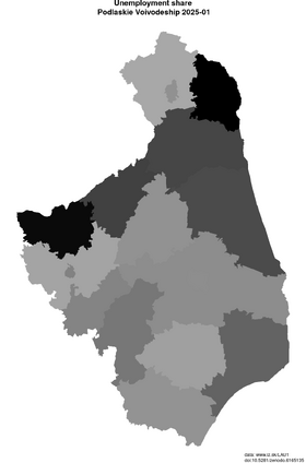 unemployment in Podlaskie Voivodeship akt/unemployment-share-PL84-lau