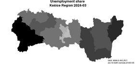 unemployment in Košice Region akt/unemployment-share-SK042-lau