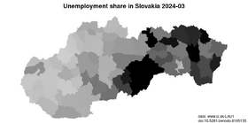 unemployment in okres of Slovakia akt/unemployment-share-slovakia-okres-lau