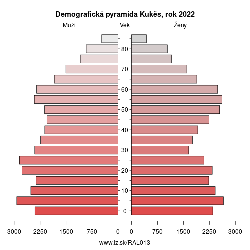 demograficky strom AL013 Kukës demografická pyramída