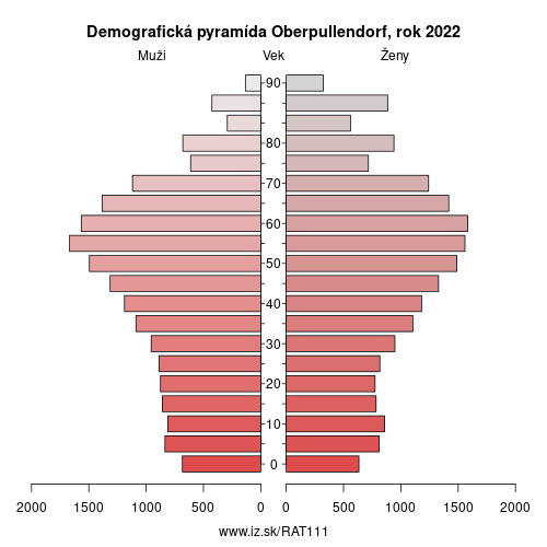 demograficky strom AT111 Oberpullendorf demografická pyramída