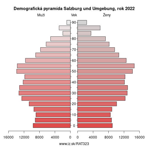 demograficky strom AT323 Salzburg und Umgebung demografická pyramída