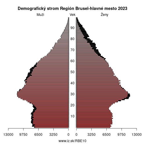 demograficky strom BE10 Región Brusel-hlavné mesto demografická pyramída