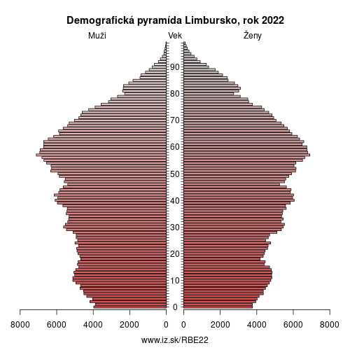 demograficky strom BE22 Limbursko demografická pyramída
