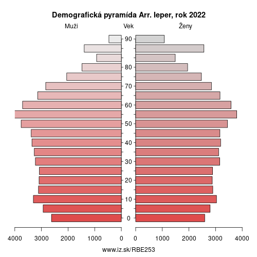 demograficky strom BE253 Arr. Ieper demografická pyramída