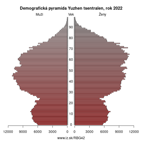 demograficky strom BG42 Yuzhen tsentralen demografická pyramída