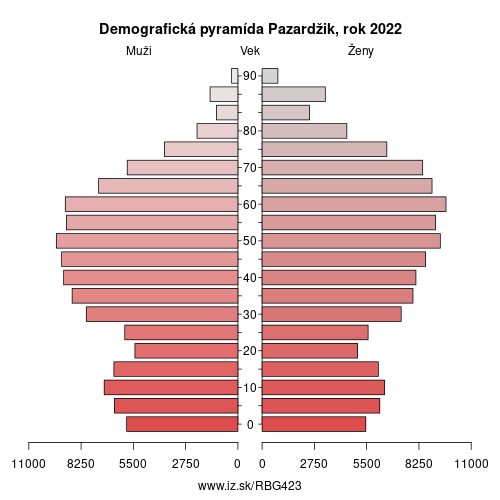 demograficky strom BG423 Pazardžik demografická pyramída