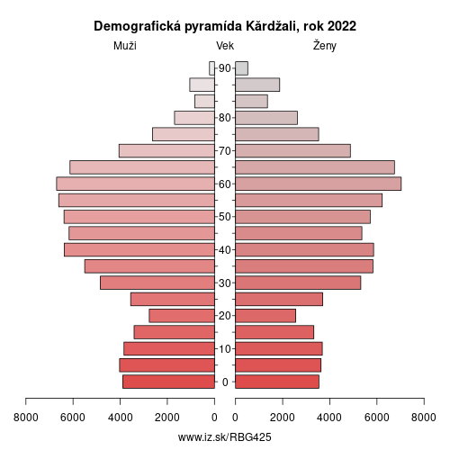 demograficky strom BG425 Kărdžali demografická pyramída