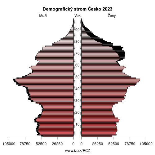 demograficky strom CZ Česko demografická pyramída