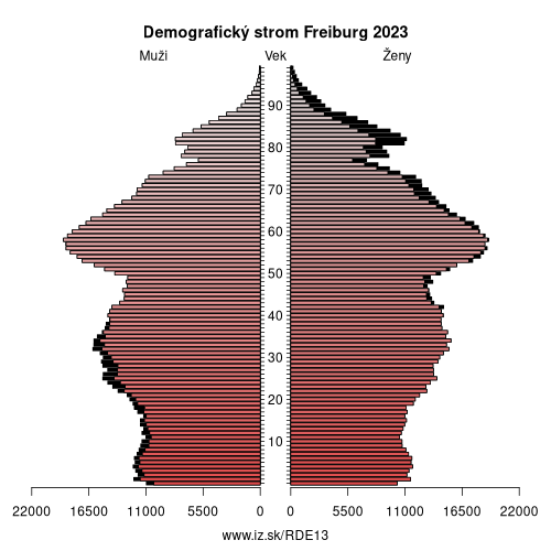 demograficky strom DE13 Freiburg demografická pyramída