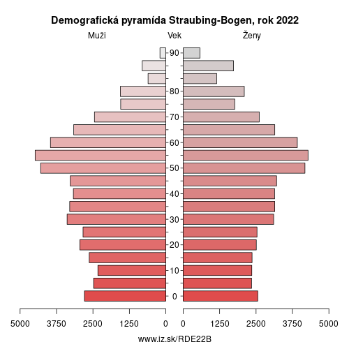 demograficky strom DE22B Straubing-Bogen demografická pyramída
