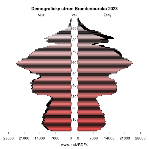 demograficky strom DE4 Brandenbursko demografická pyramída