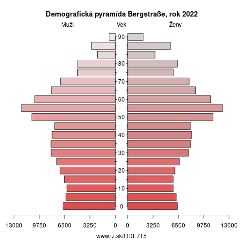 demograficky strom DE715 Bergstraße demografická pyramída