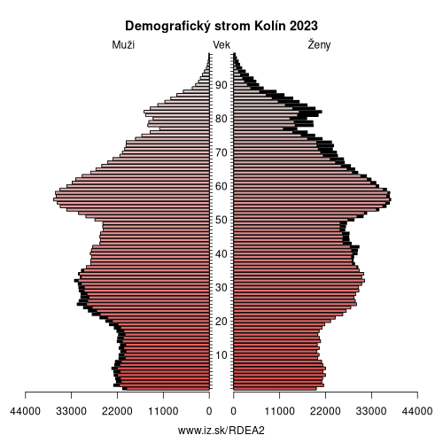 demograficky strom DEA2 Kolín demografická pyramída