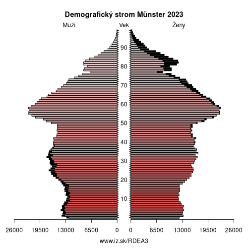 demograficky strom DEA3 Münster demografická pyramída