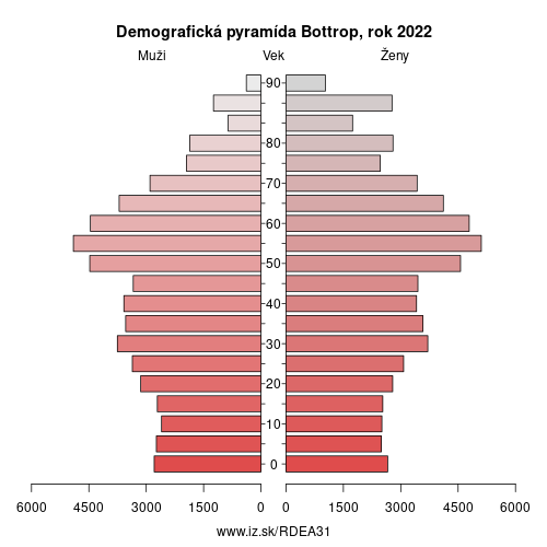 demograficky strom DEA31 Bottrop demografická pyramída