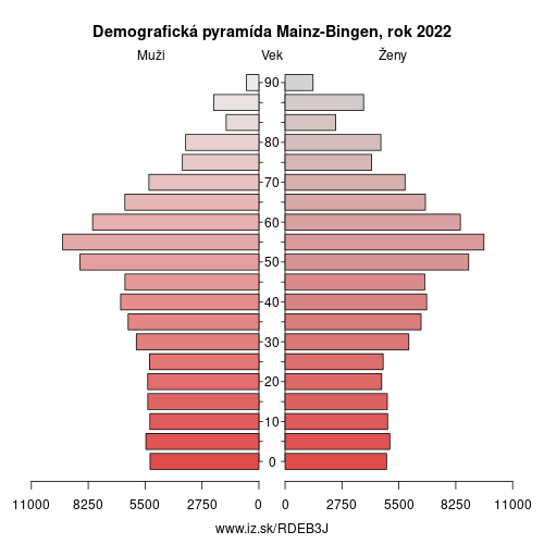 demograficky strom DEB3J Mainz-Bingen demografická pyramída