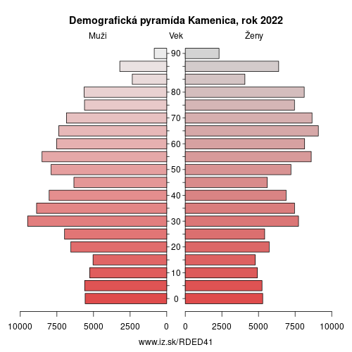 demograficky strom DED41 Kamenica demografická pyramída