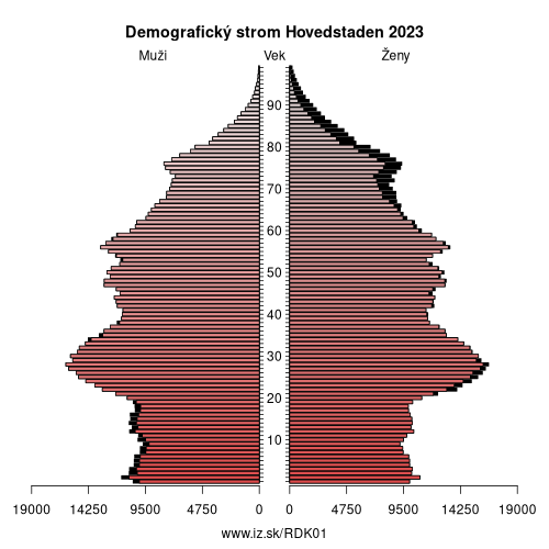 demograficky strom DK01 Hovedstaden demografická pyramída