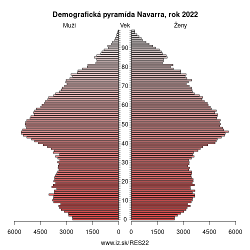 demograficky strom ES22 Navarra demografická pyramída