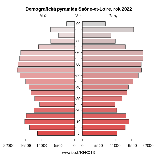 demograficky strom FRC13 Saône-et-Loire demografická pyramída