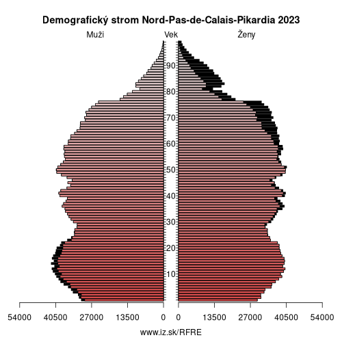 demograficky strom FRE Nord-Pas-de-Calais-Pikardia demografická pyramída