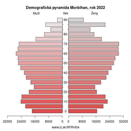 demograficky strom FRH04 Morbihan demografická pyramída