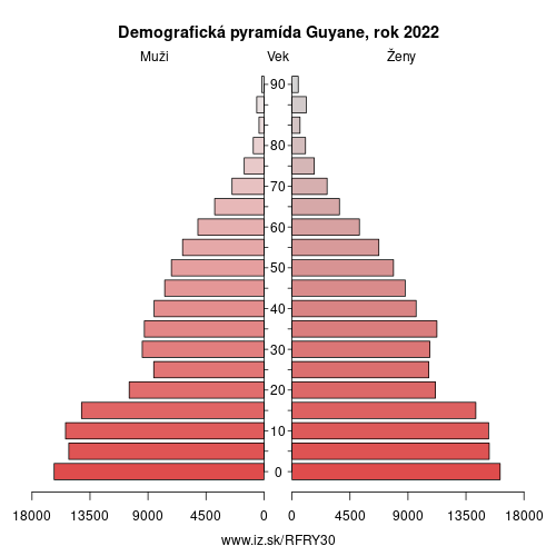 demograficky strom FRY30 Guyane demografická pyramída