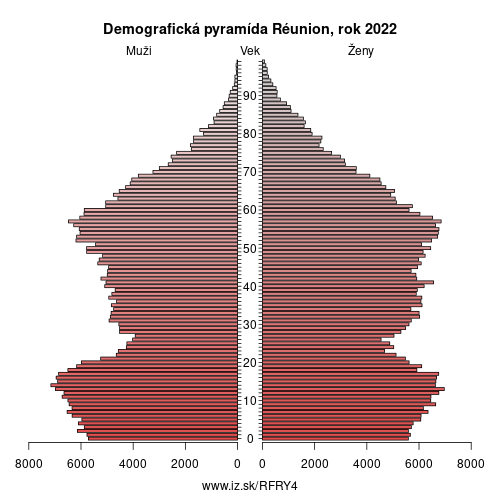 demograficky strom FRY4 Réunion demografická pyramída