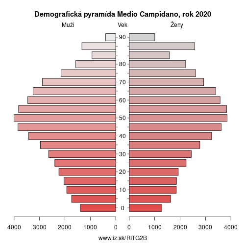 demograficky strom ITG2B Medio Campidano demografická pyramída