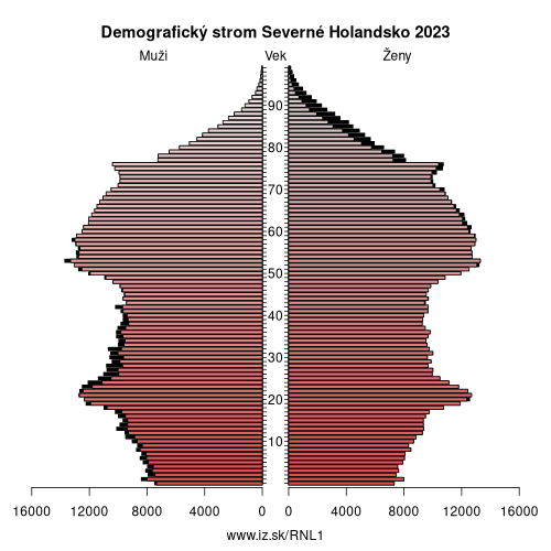 demograficky strom NL1 Severné Holandsko demografická pyramída