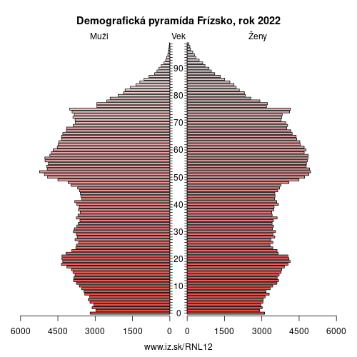 demograficky strom NL12 Frízsko demografická pyramída