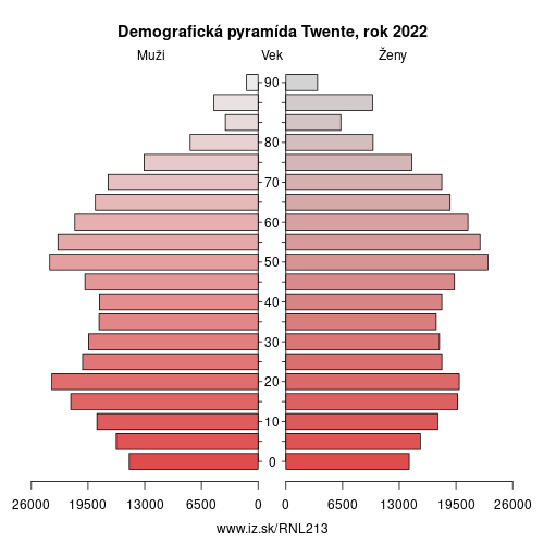 demograficky strom NL213 Twente demografická pyramída