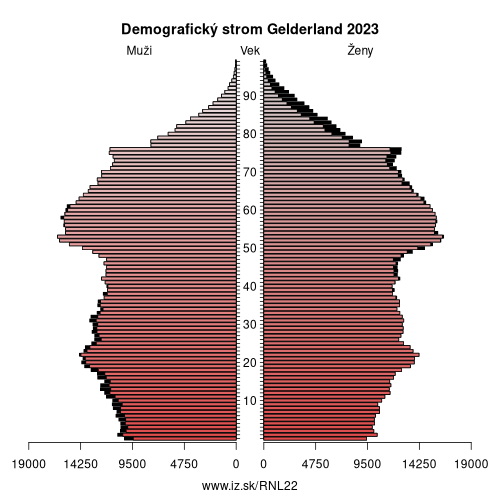 demograficky strom NL22 Gelderland demografická pyramída