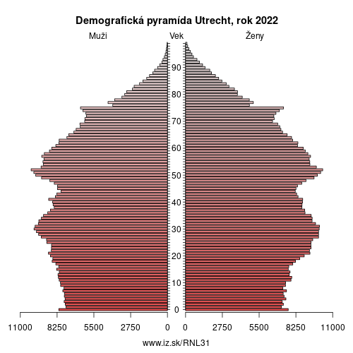 demograficky strom NL31 Utrecht demografická pyramída