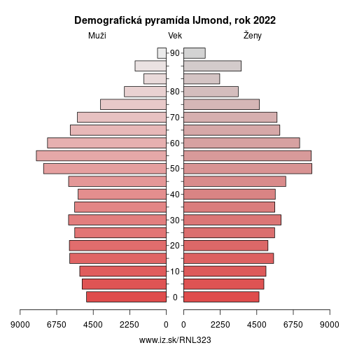 demograficky strom NL323 IJmond demografická pyramída