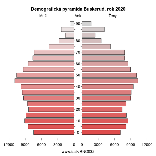 demograficky strom NO032 Buskerud demografická pyramída